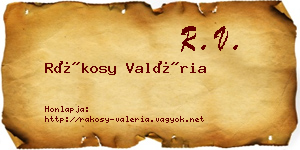 Rákosy Valéria névjegykártya